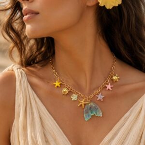 Blue Shell Beachy Necklace