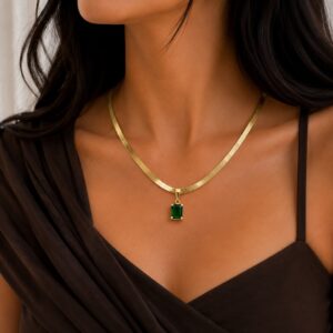 Green stone with snail chain