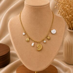 Snail Shell Beachy Chimes Neckpiece