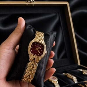 Red Squaro Golden Anti-Tarnish Watch