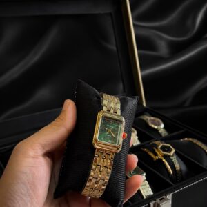 Green Squaro Golden Anti-Tarnish Watch