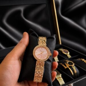 Pink Diamond Golden Anti-Tarnish Watch