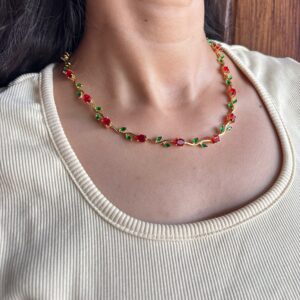 Red Green Tulip Neckpiece